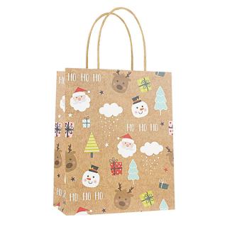 12 Pcs New Year Kraft Paper Gift Bags Christmas Favors Shopping Packin_1